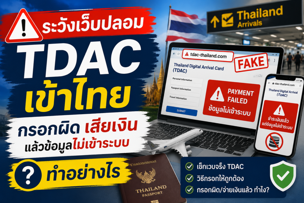 ระวังเว็บปลอม TDAC เข้าไทย: กรอกผิด เสียเงินแล้วข้อมูลไม่เข้าระบบ ทำอย่างไร