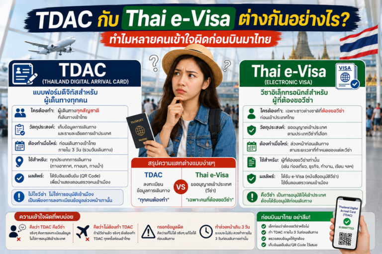 TDAC กับ Thai e-Visa ต่างกันอย่างไร ทำไมหลายคนเข้าใจผิดก่อนบินมาไทย