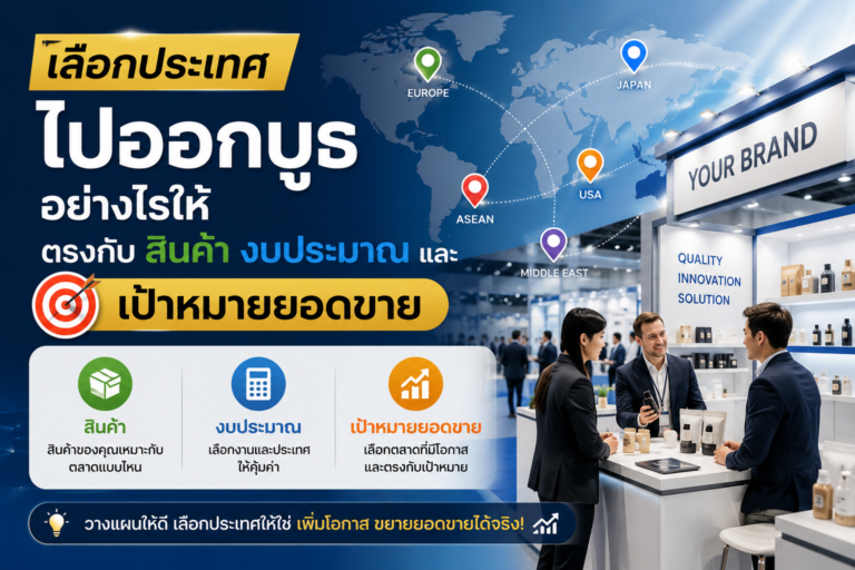 เลือกประเทศไปออกบูธอย่างไรให้ตรงกับสินค้า งบประมาณ และเป้าหมายยอดขาย
