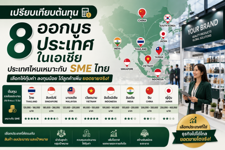 เปรียบเทียบต้นทุนออกบูธ 8 ประเทศในเอเชีย ประเทศไหนเหมาะกับ SME ไทย