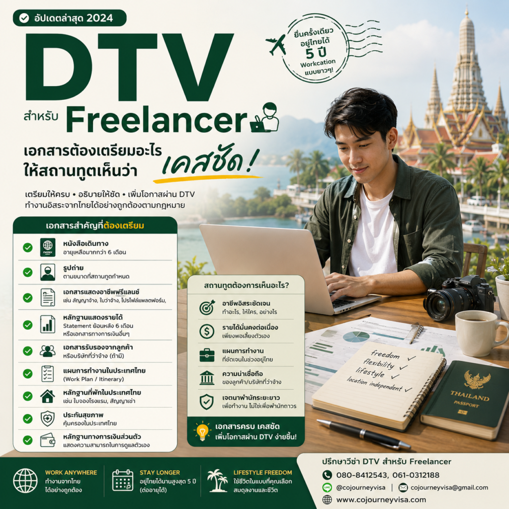 เอกสาร DTV สำหรับ Freelancer ต้องเตรียมอะไรให้สถานทูตเห็นว่าเคสชัด