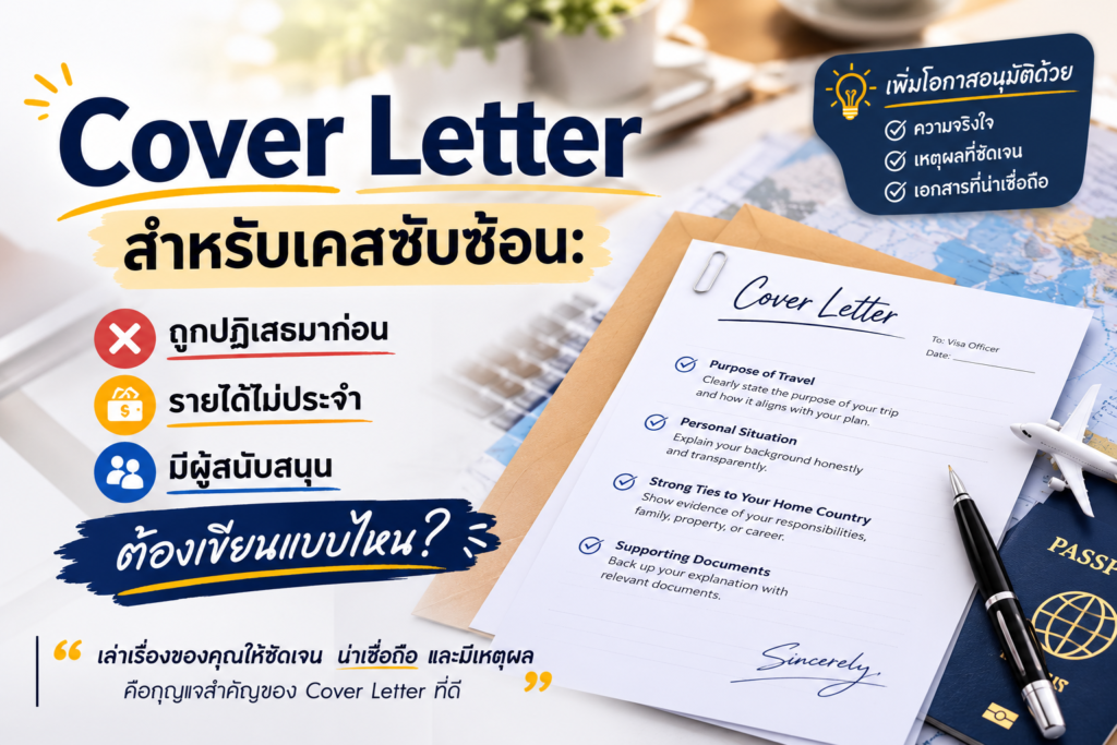 Cover Letter สำหรับเคสซับซ้อน: ถูกปฏิเสธมาก่อน รายได้ไม่ประจำ หรือมีผู้สนับสนุน ต้องเขียนแบบไหน