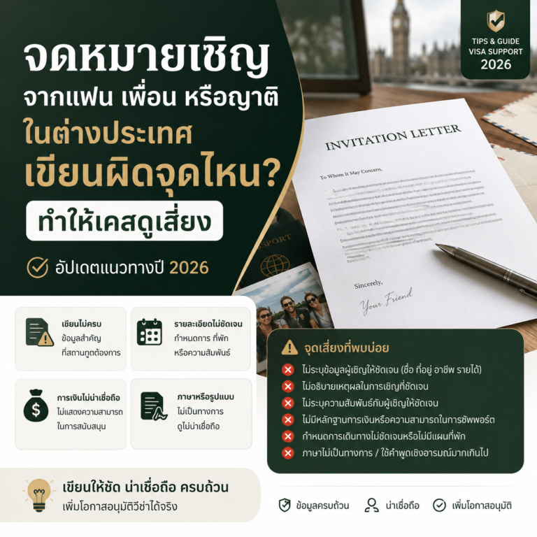 จดหมายเชิญจากแฟน เพื่อน หรือญาติในต่างประเทศ เขียนผิดจุดไหนทำให้เคสดูเสี่ยง จดหมายเชิญจากแฟน เพื่อน หรือญาติในต่างประเทศ เขียนผิดจุดไหนทำให้เคสดูเสี่ยง