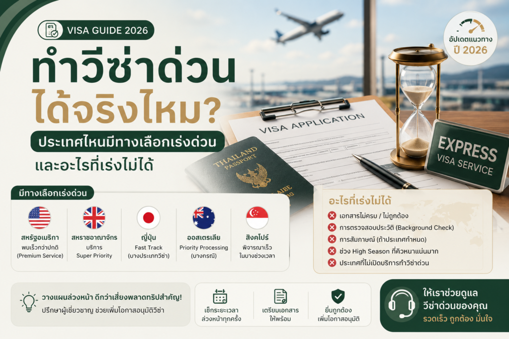 ทำวีซ่าด่วนได้จริงไหม ประเทศไหนมีทางเลือกเร่งด่วน และอะไรที่เร่งไม่ได้
