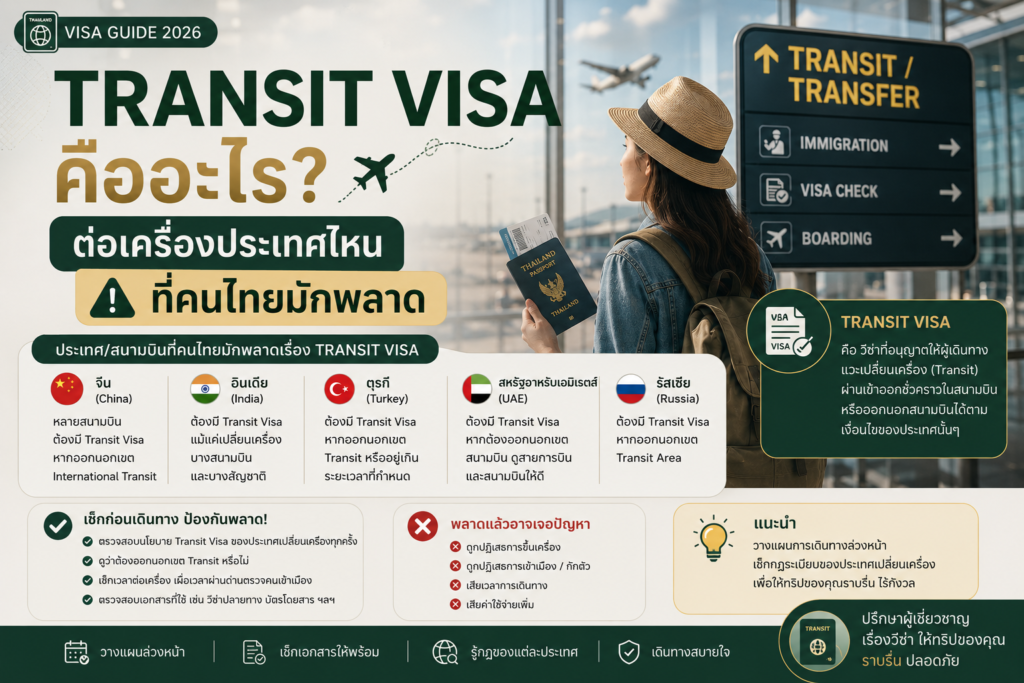 Transit Visa คืออะไร ต่อเครื่องประเทศไหนที่คนไทยมักพลาด