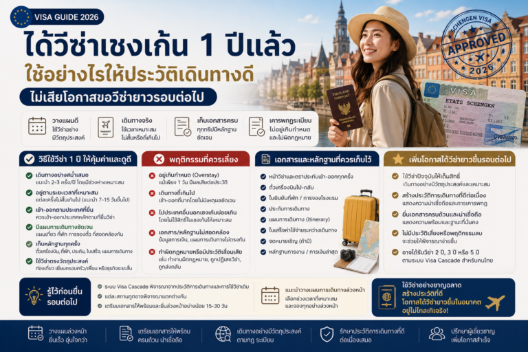 ได้วีซ่าเชงเก้น 1 ปีแล้ว ใช้อย่างไรให้ประวัติเดินทางดี ไม่เสียโอกาสขอวีซ่ายาวรอบต่อไป