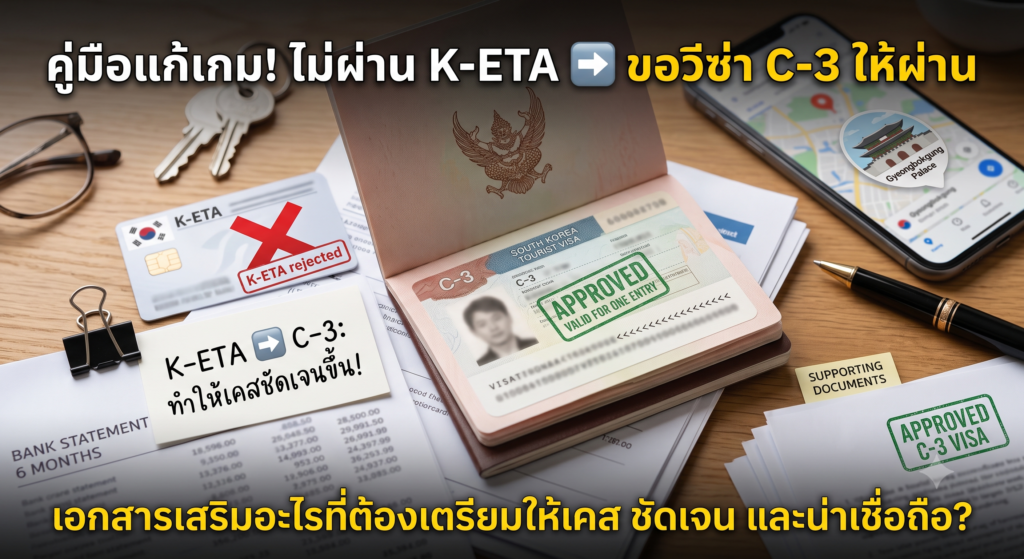 วีซ่าเกาหลี C-3 หลังเคยไม่ผ่าน K-ETA ต้องเตรียมเอกสารอะไรให้เคสชัดขึ้น