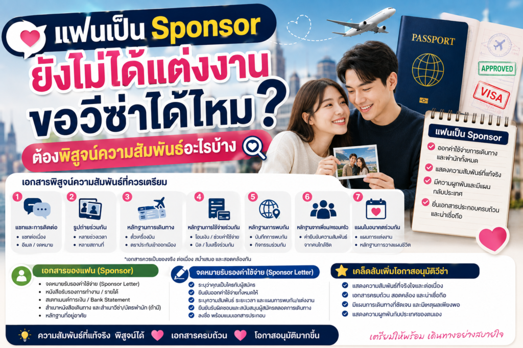 แฟนเป็น Sponsor แต่ยังไม่ได้แต่งงาน ต้องพิสูจน์ความสัมพันธ์อะไรบ้าง