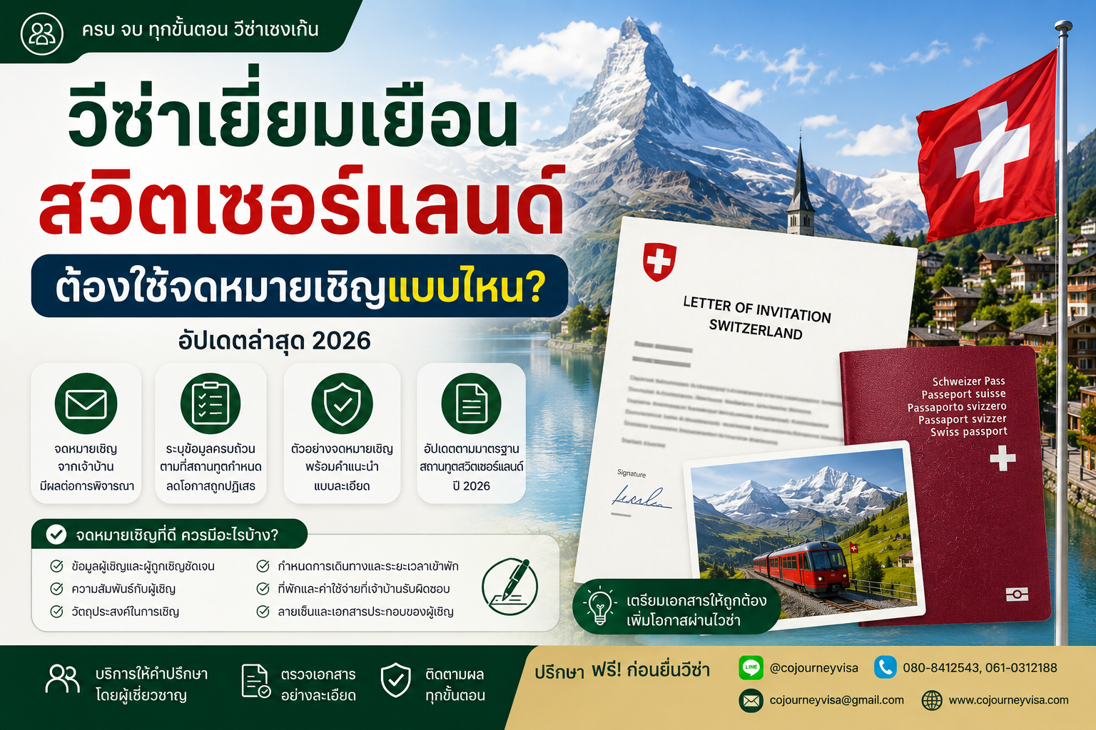 วีซ่าเยี่ยมเยือนสวิตเซอร์แลนด์ต้องใช้จดหมายเชิญแบบไหน