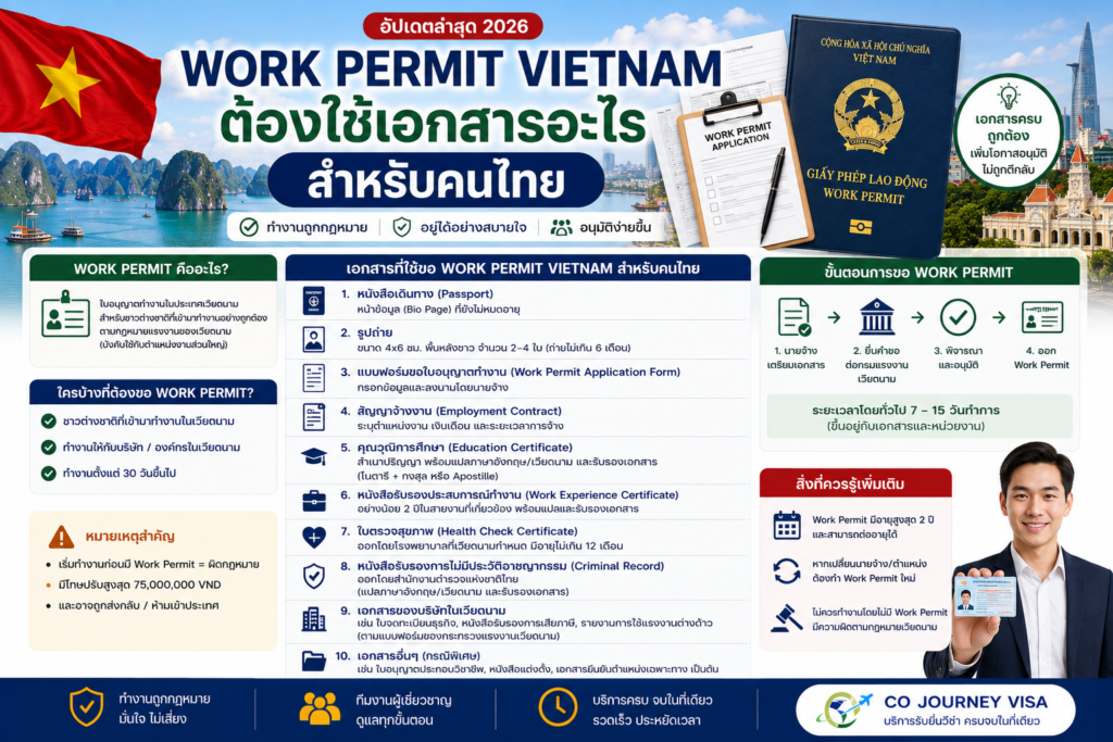 Work Permit Vietnam ต้องใช้เอกสารอะไรสำหรับคนไทย
