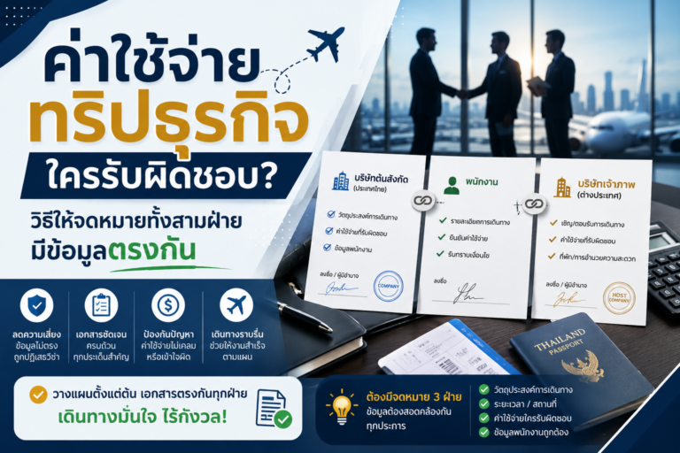 ค่าใช้จ่ายทริปธุรกิจใครรับผิดชอบ? วิธีให้จดหมายทั้งสามฝ่ายมีข้อมูลตรงกัน