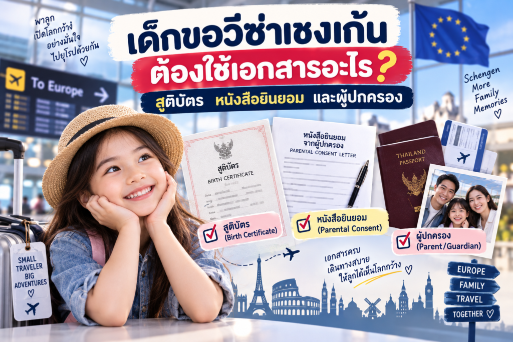 เด็กขอวีซ่าเชงเก้นต้องใช้เอกสารอะไร? สูติบัตร หนังสือยินยอม และผู้ปกครอง