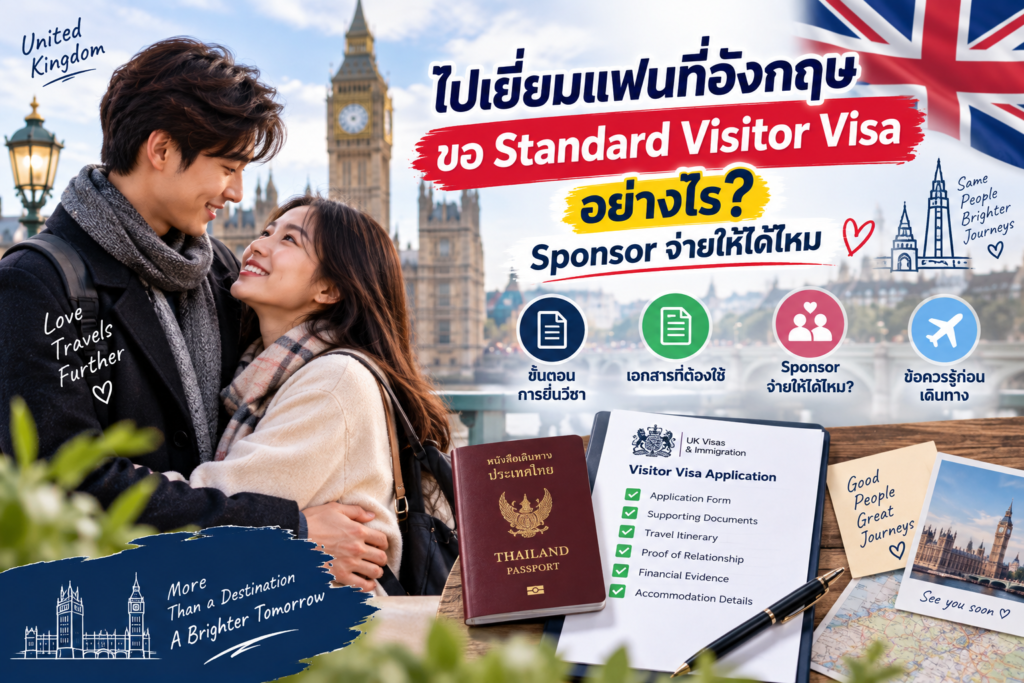 ไปเยี่ยมแฟนที่อังกฤษ ขอ Standard Visitor Visa อย่างไร? Sponsor จ่ายให้ได้ไหม
