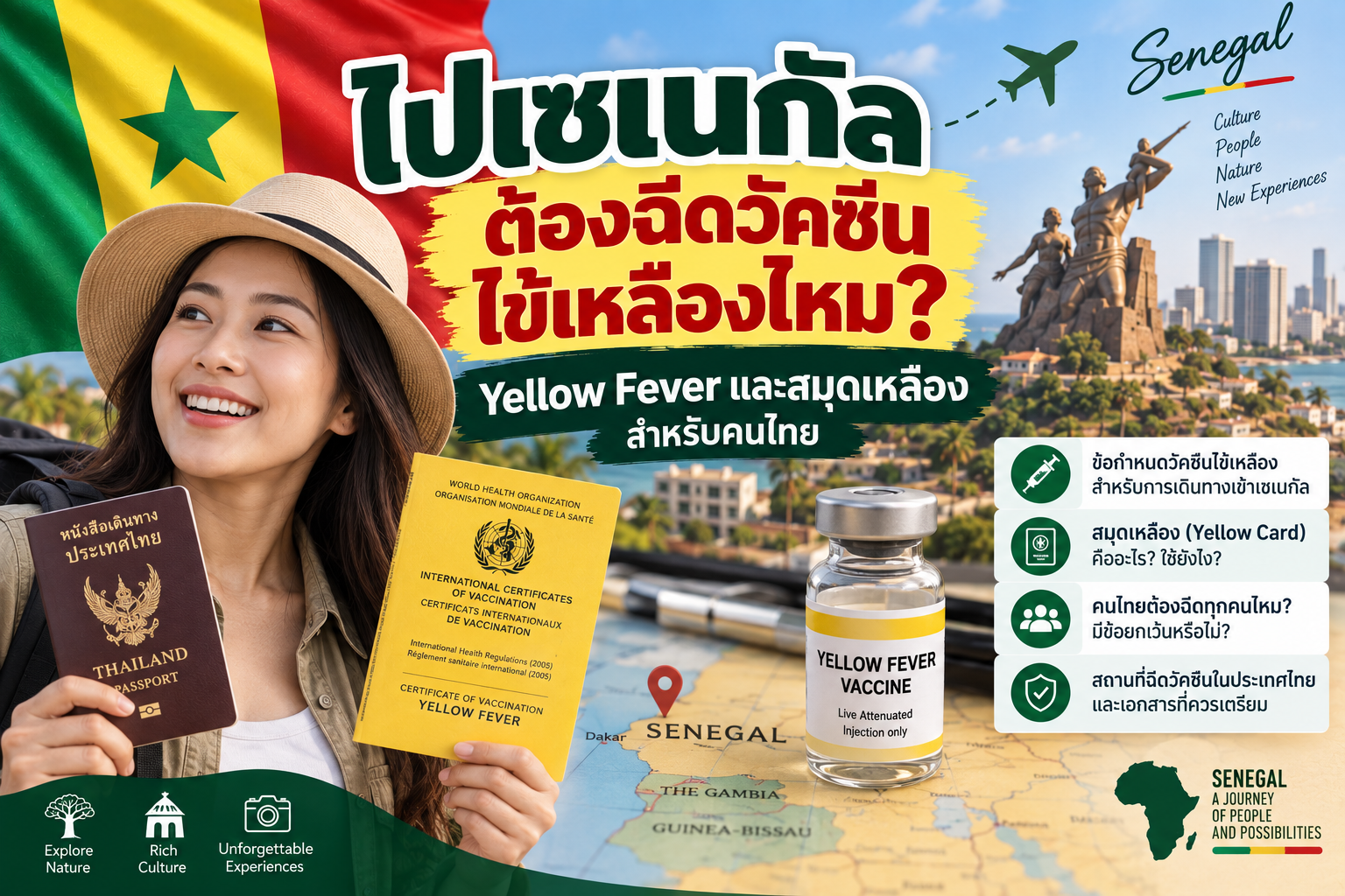 ไปเซเนกัลต้องฉีดวัคซีนไข้เหลืองไหม? Yellow Fever และสมุดเหลืองสำหรับคนไทย