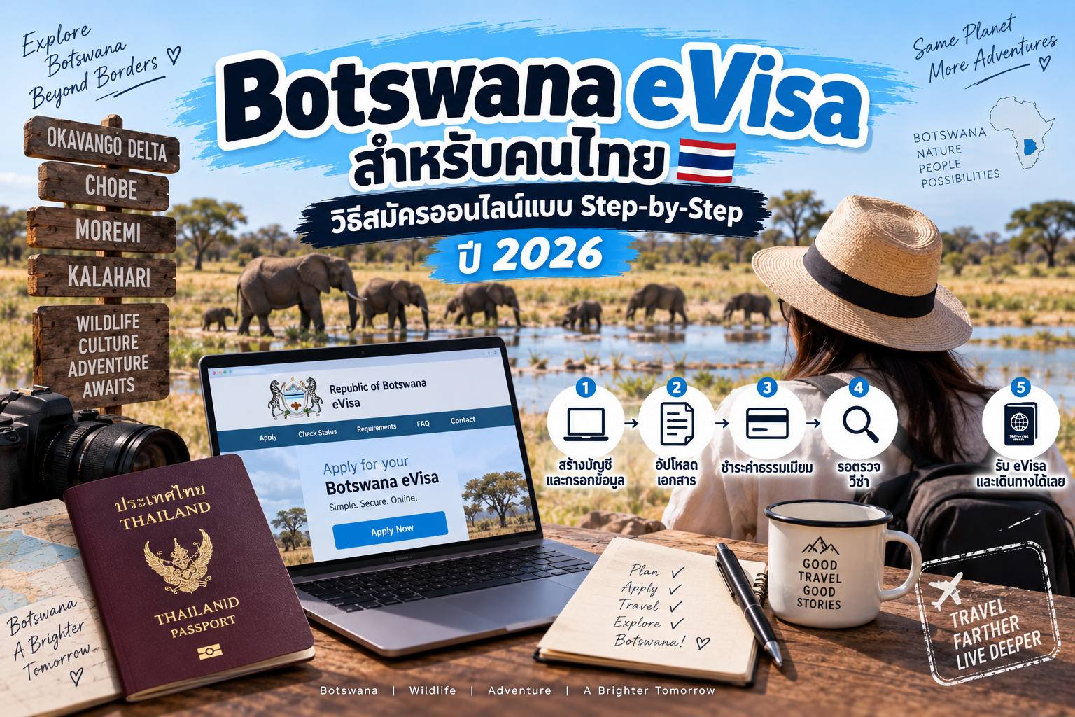 Botswana eVisa สำหรับคนไทย: วิธีสมัครออนไลน์แบบ Step-by-Step ปี 2026