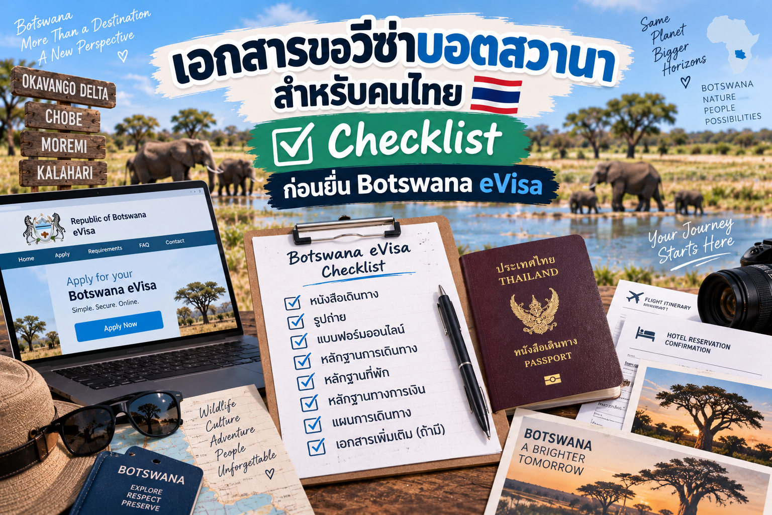 เอกสารขอวีซ่าบอตสวานาสำหรับคนไทย: Checklist ก่อนยื่น Botswana eVisa