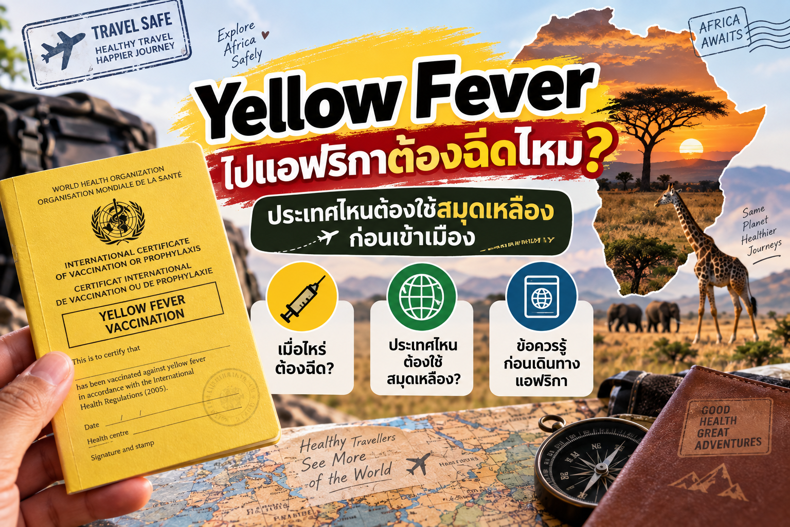 Yellow Fever ไปแอฟริกาต้องฉีดไหม? ประเทศไหนต้องใช้สมุดเหลืองก่อนเข้าเมือง