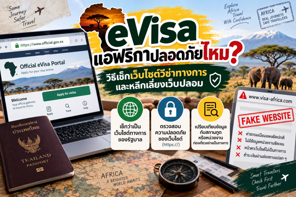 eVisa แอฟริกาปลอดภัยไหม? วิธีเช็กเว็บไซต์วีซ่าทางการและหลีกเลี่ยงเว็บปลอม