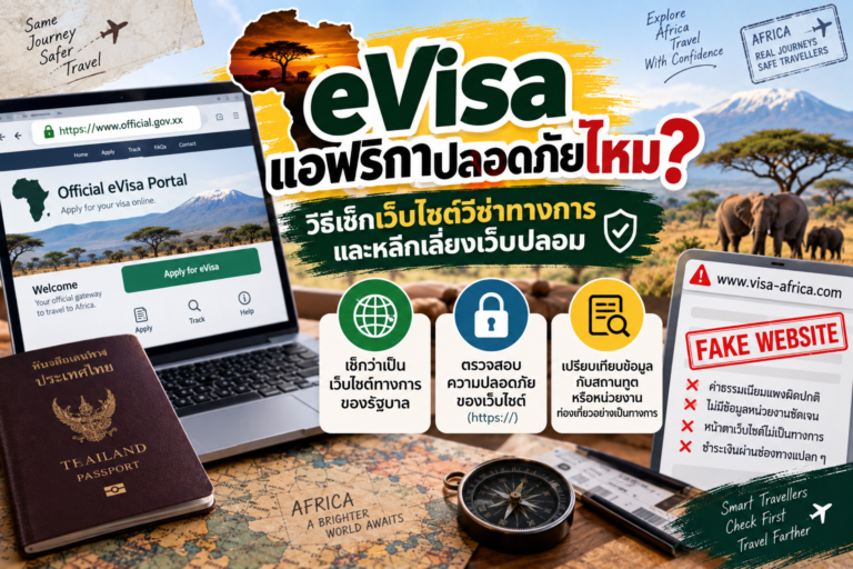 eVisa แอฟริกาปลอดภัยไหม? วิธีเช็กเว็บไซต์วีซ่าทางการและหลีกเลี่ยงเว็บปลอม