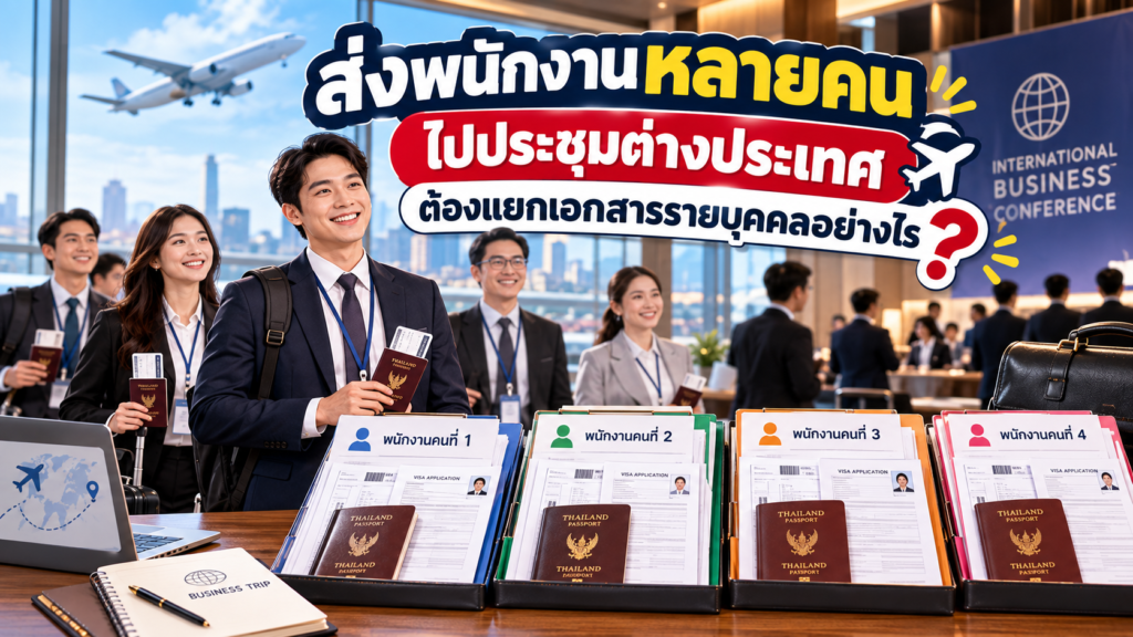 ส่งพนักงานหลายคนไปประชุมต่างประเทศ ต้องแยกเอกสารรายบุคคลอย่างไร