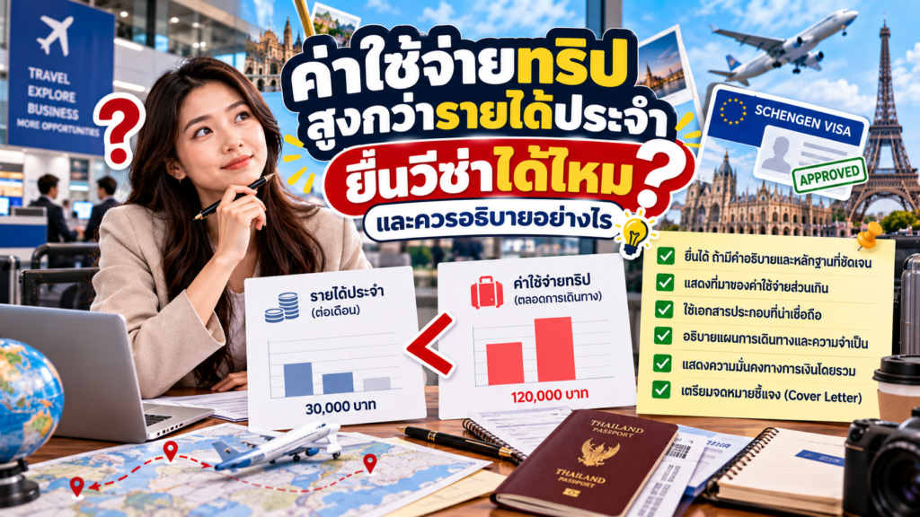 ค่าใช้จ่ายทริปสูงกว่ารายได้ประจำ ยื่นวีซ่าได้ไหมและควรอธิบายอย่างไร