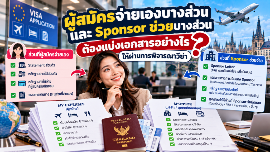 ผู้สมัครจ่ายเองบางส่วนและ Sponsor ช่วยบางส่วน ต้องแบ่งเอกสารอย่างไร