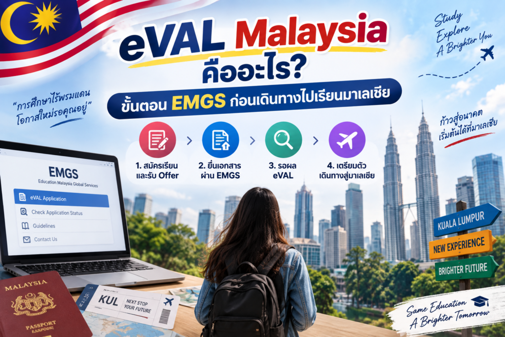 eVAL Malaysia คืออะไร? ขั้นตอน EMGS ก่อนเดินทางไปเรียนมาเลเซีย