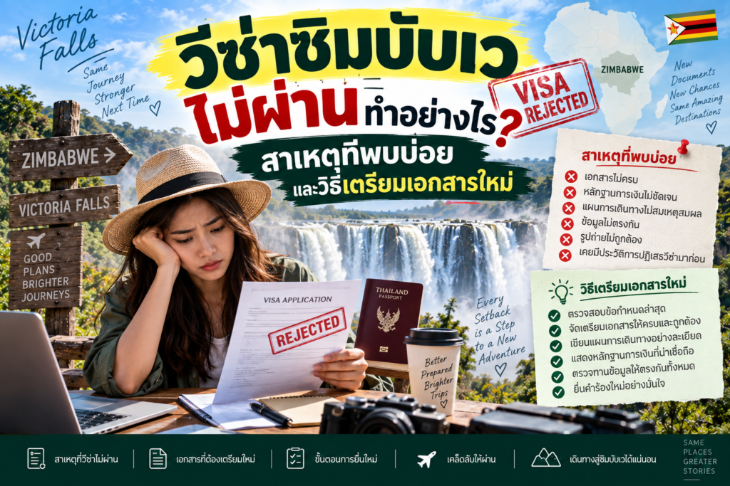 วีซ่าซิมบับเวไม่ผ่านทำอย่างไร? สาเหตุที่พบบ่อยและวิธีเตรียมเอกสารใหม่