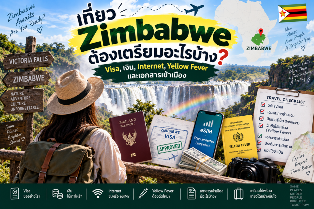 เที่ยว Zimbabwe ต้องเตรียมอะไรบ้าง? Visa, เงิน, Internet, Yellow Fever และเอกสารเข้าเมือง