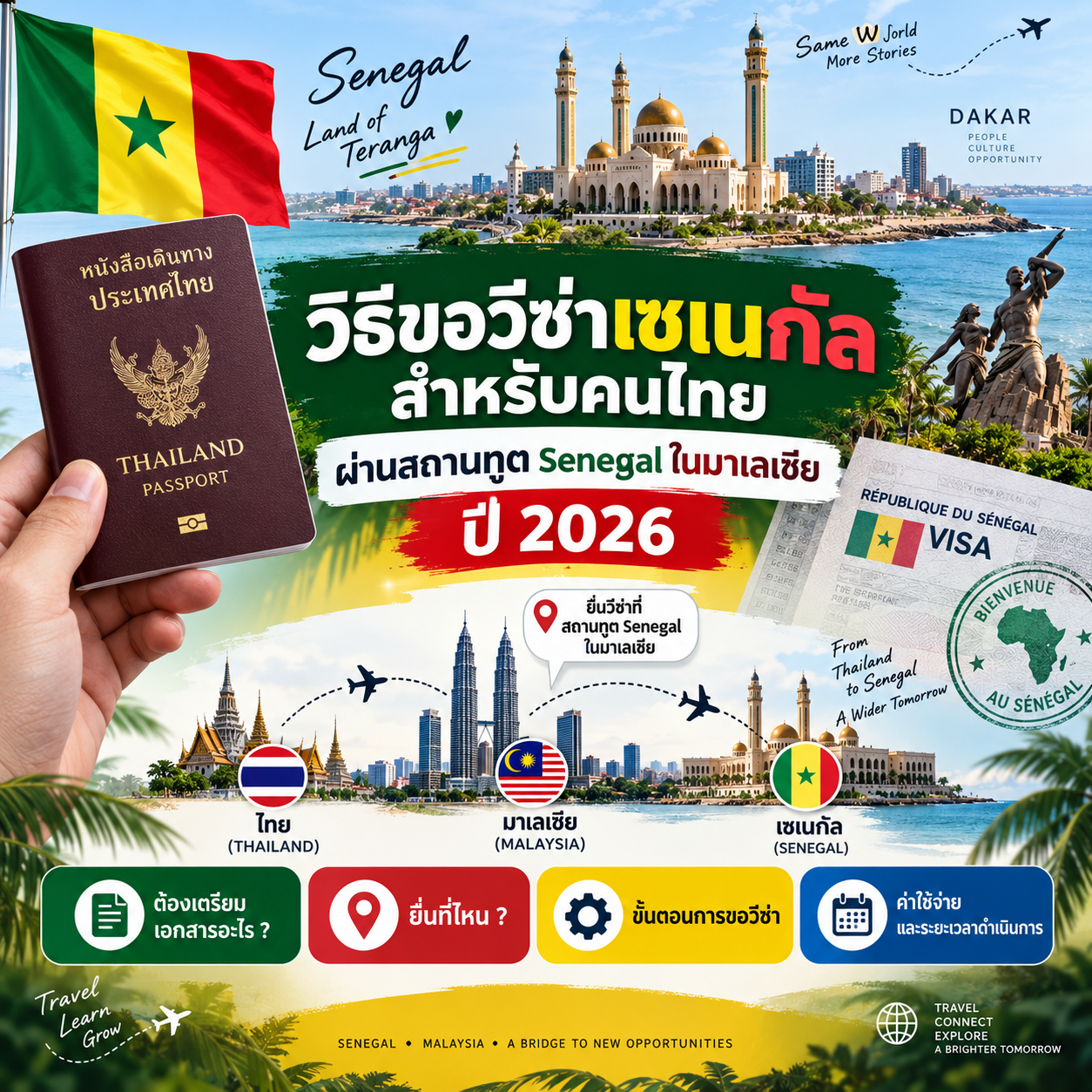 วิธีขอวีซ่าเซเนกัลสำหรับคนไทยผ่านสถานทูต Senegal ในมาเลเซีย ปี 2026