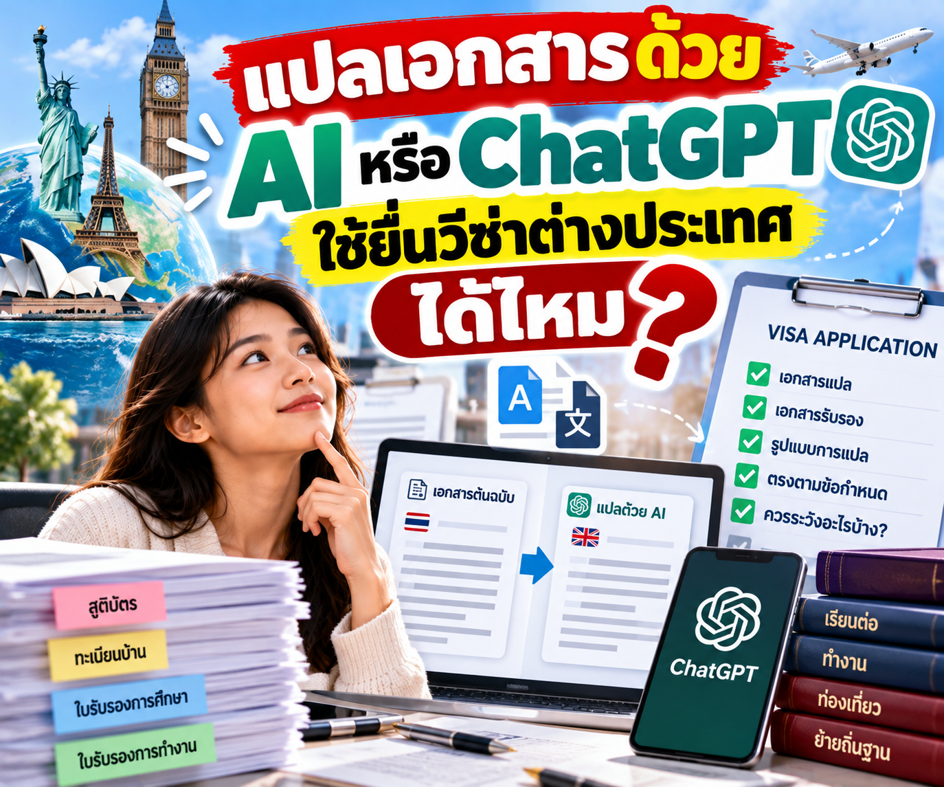 แปลเอกสารด้วย AI หรือ ChatGPT ใช้ยื่นวีซ่าต่างประเทศได้ไหม?