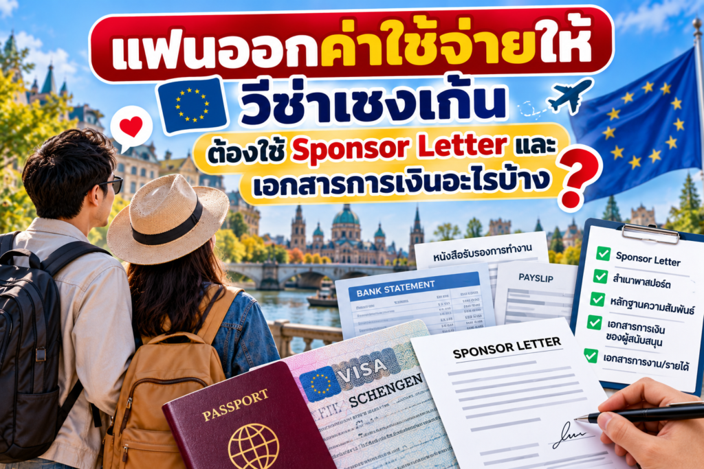 แฟนออกค่าใช้จ่ายให้วีซ่าเชงเก้น ต้องใช้ Sponsor Letter และเอกสารการเงินอะไร