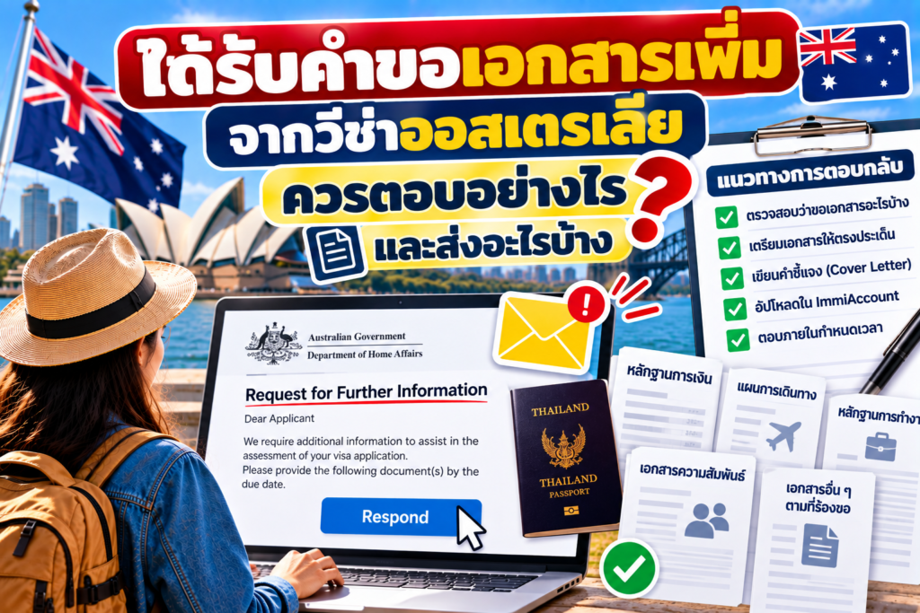 ได้รับคำขอเอกสารเพิ่มจากวีซ่าออสเตรเลีย ควรตอบอย่างไรและส่งอะไรบ้าง