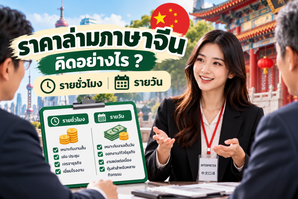 ราคาล่ามภาษาจีนคิดอย่างไร รายชั่วโมงและรายวัน