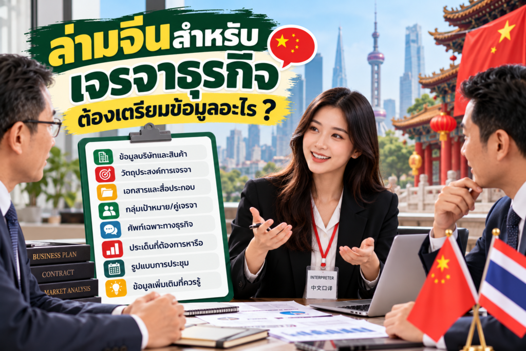 ล่ามจีนสำหรับเจรจาธุรกิจต้องเตรียมข้อมูลอะไร