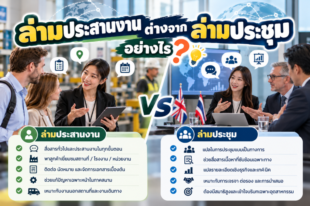 ล่ามประสานงานต่างจากล่ามประชุมอย่างไร
