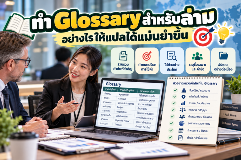 ทำ Glossary สำหรับล่ามอย่างไรให้แปลได้แม่นยำขึ้น ทำ Glossary สำหรับล่ามอย่างไรให้แปลได้แม่นยำขึ้น