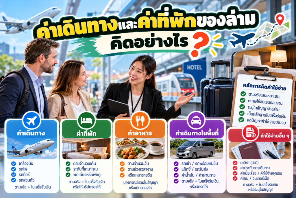 ค่าเดินทางและค่าที่พักของล่ามคิดอย่างไร