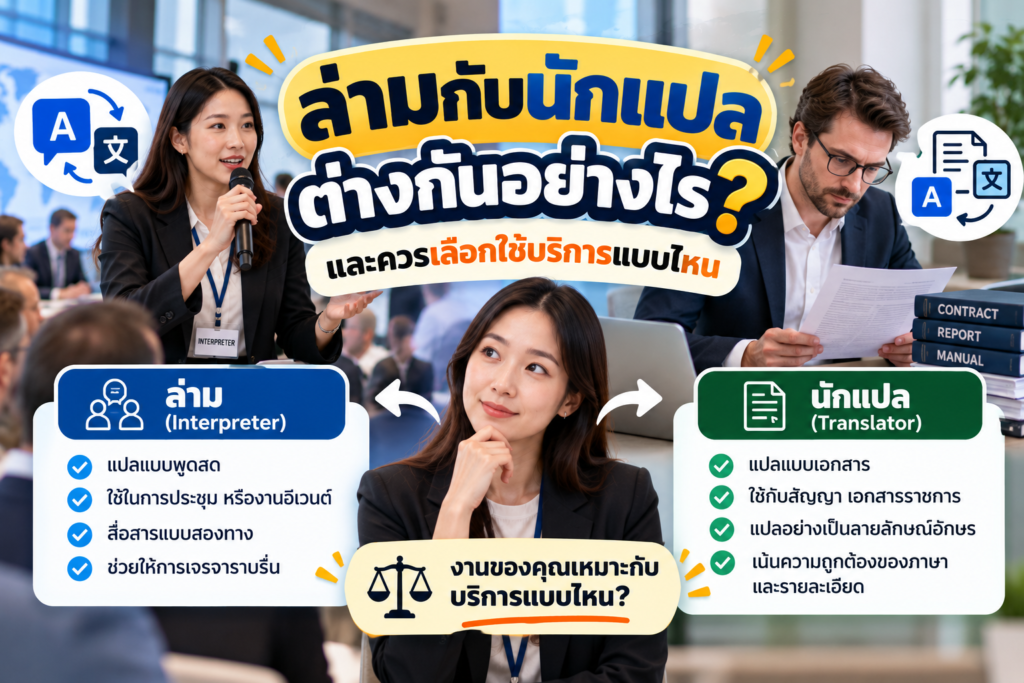ล่ามกับนักแปลต่างกันอย่างไร และควรเลือกใช้บริการแบบไหน