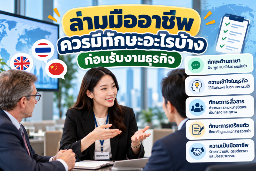 ล่ามมืออาชีพควรมีทักษะอะไรบ้างก่อนรับงานธุรกิจ