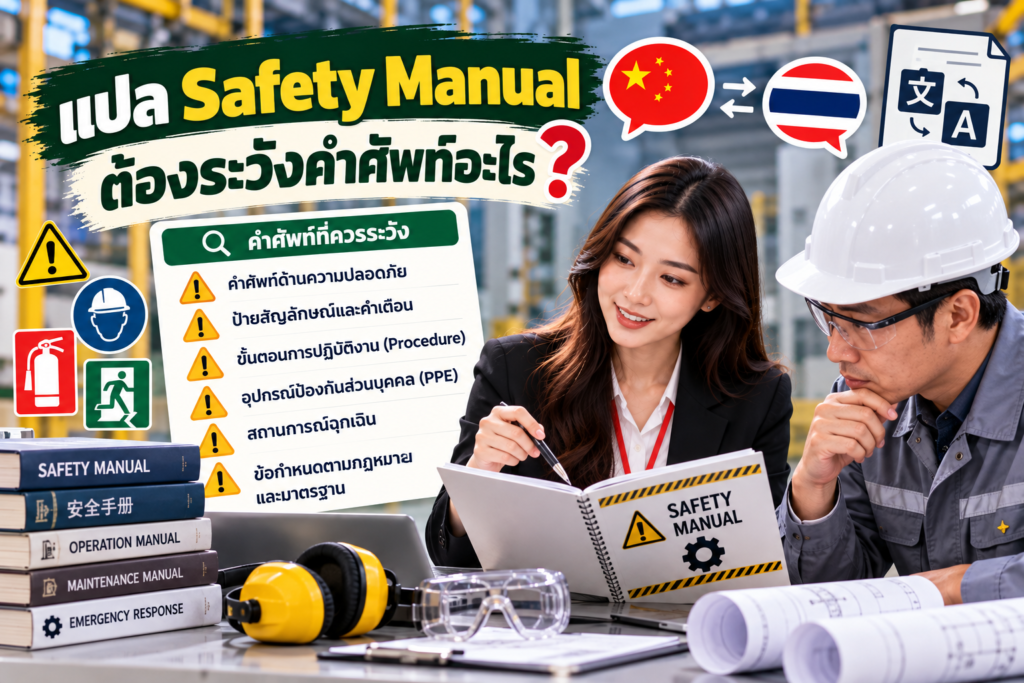 แปล Safety Manual ต้องระวังคำศัพท์อะไร