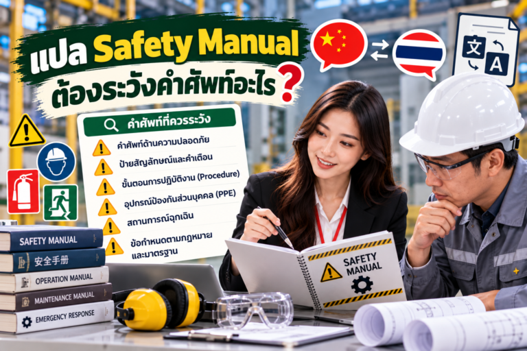 แปล Safety Manual ต้องระวังคำศัพท์อะไร
