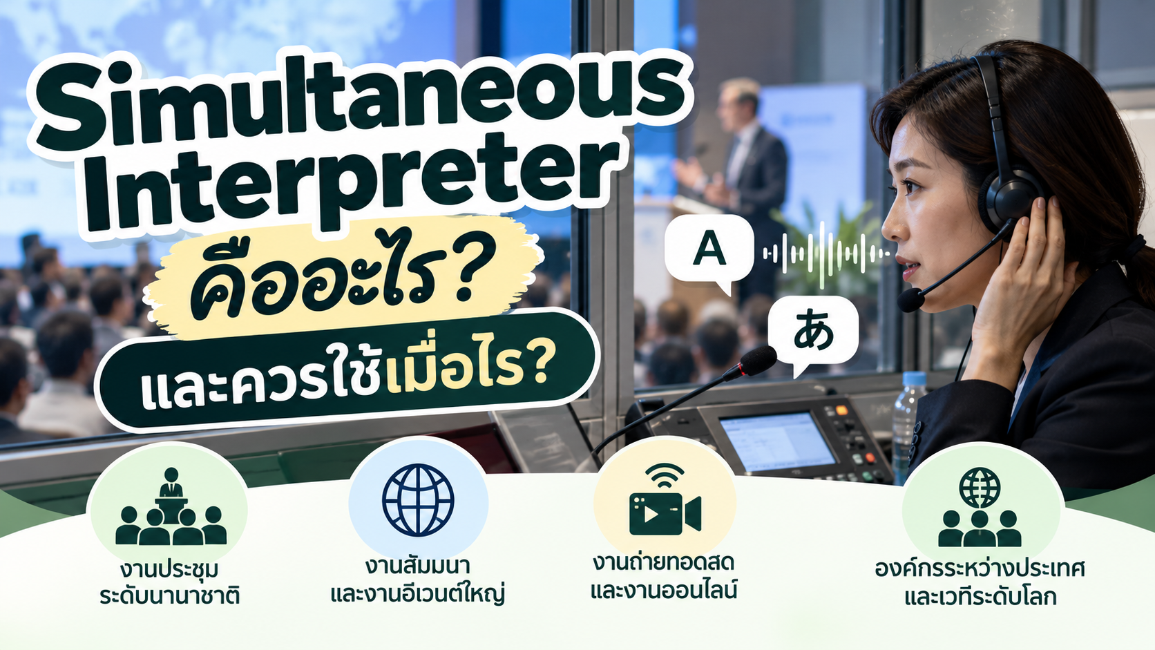 Simultaneous Interpreter คืออะไร และควรใช้เมื่อไร