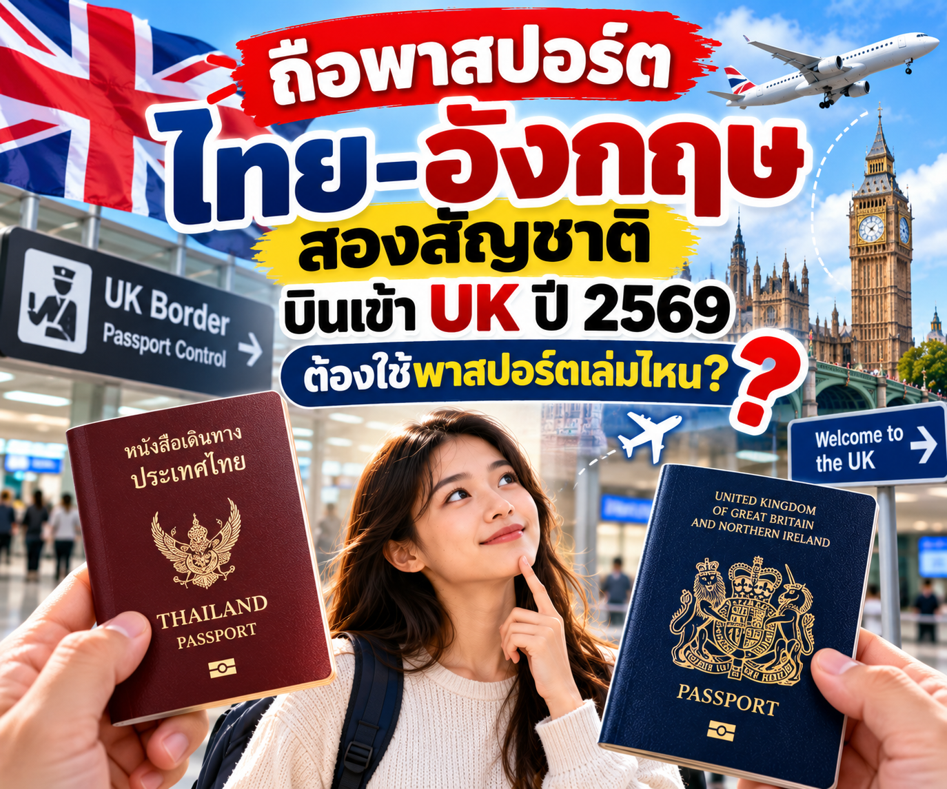 ถือพาสปอร์ตไทย–อังกฤษสองสัญชาติ บินเข้า UK ปี 2569 ต้องใช้พาสปอร์ตเล่มไหน?
