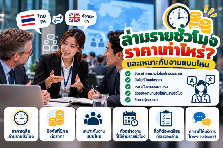 ล่ามรายชั่วโมงราคาเท่าไหร่ และเหมาะกับงานแบบไหน ล่ามรายชั่วโมงราคาเท่าไหร่ และเหมาะกับงานแบบไหน