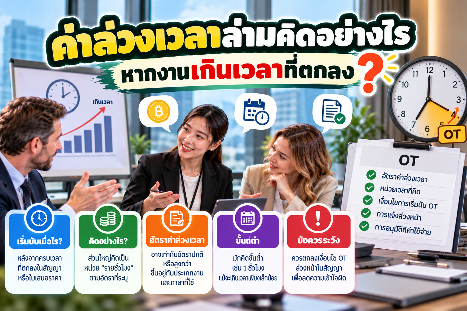 ค่าล่วงเวลาล่ามคิดอย่างไร หากงานเกินเวลาที่ตกลง