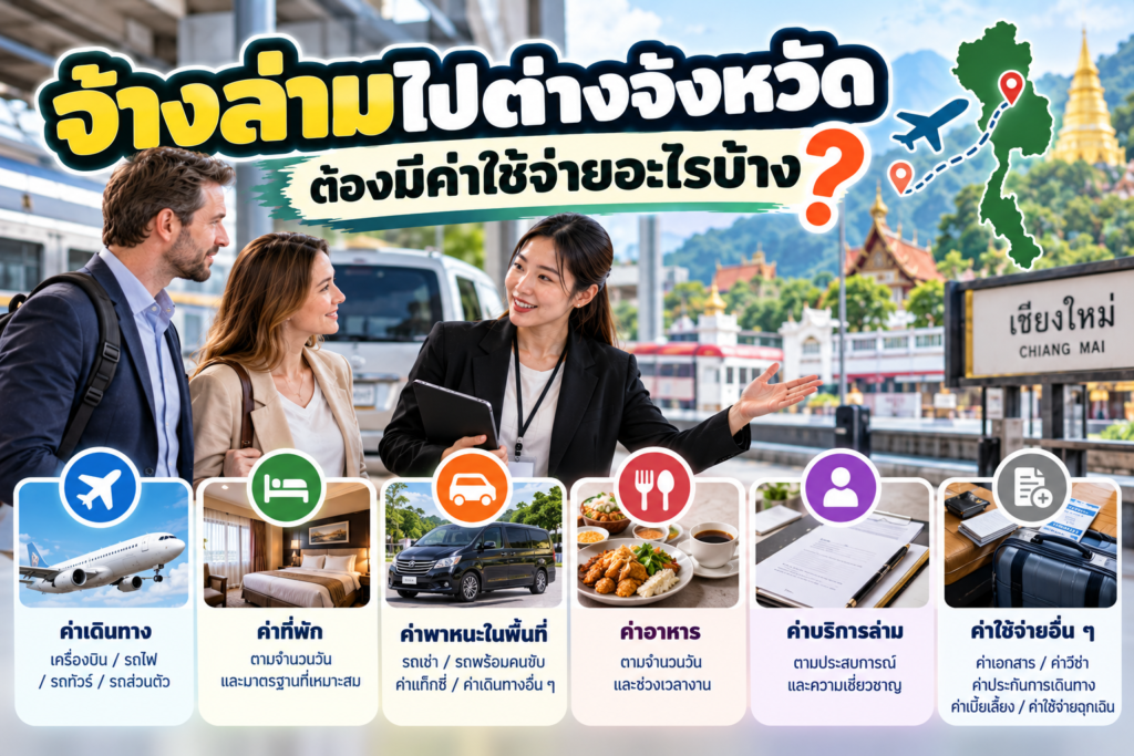 จ้างล่ามไปต่างจังหวัด ต้องมีค่าเดินทาง ที่พัก และค่าใช้จ่ายอะไรบ้าง