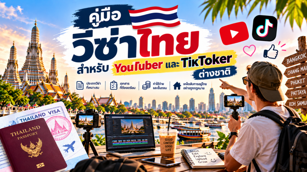 คู่มือวีซ่าไทยสำหรับ YouTuber และ TikToker ต่างชาติ