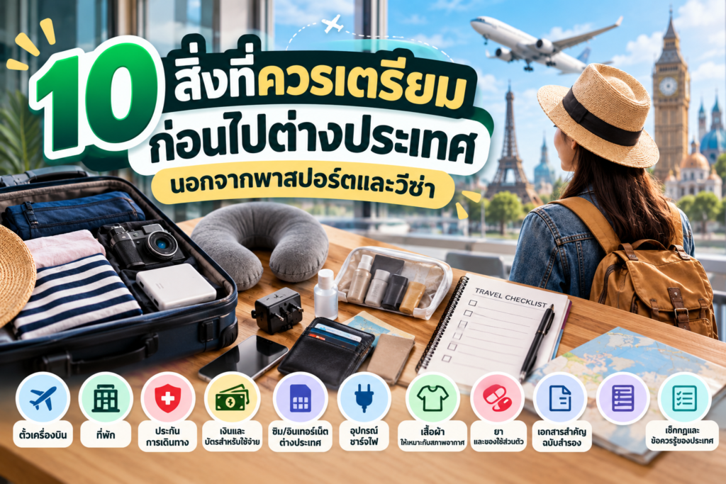 10 สิ่งที่ควรเตรียมก่อนไปต่างประเทศ นอกจากพาสปอร์ตและวีซ่า
