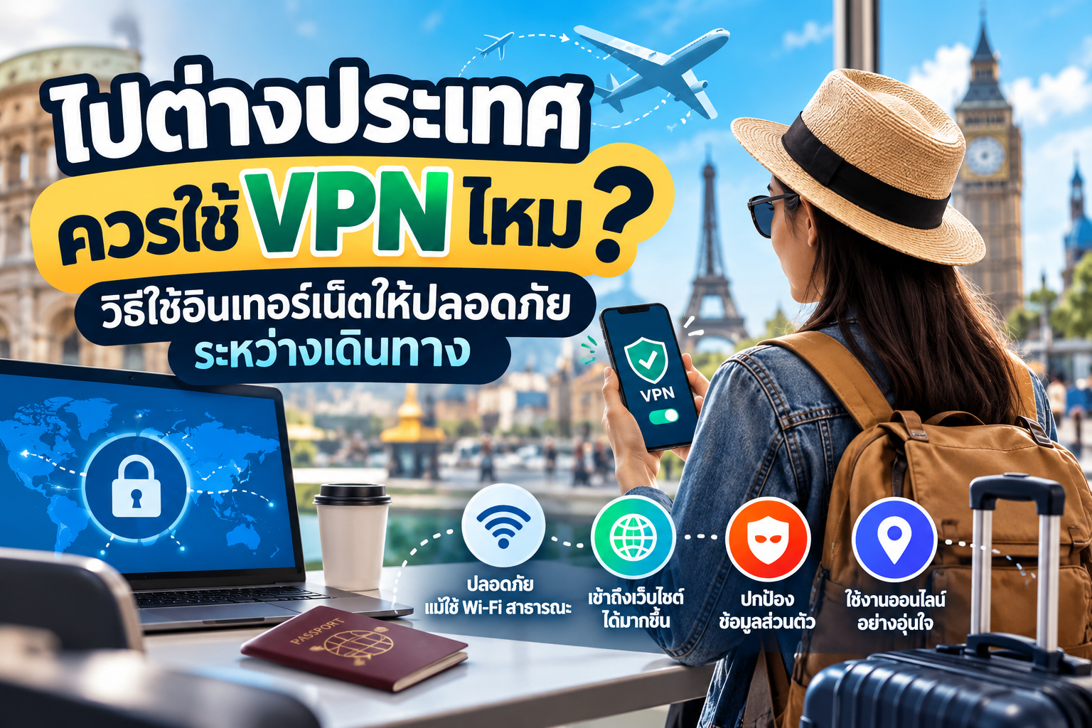 ไปต่างประเทศควรใช้ VPN ไหม? วิธีใช้อินเทอร์เน็ตให้ปลอดภัยระหว่างเดินทาง